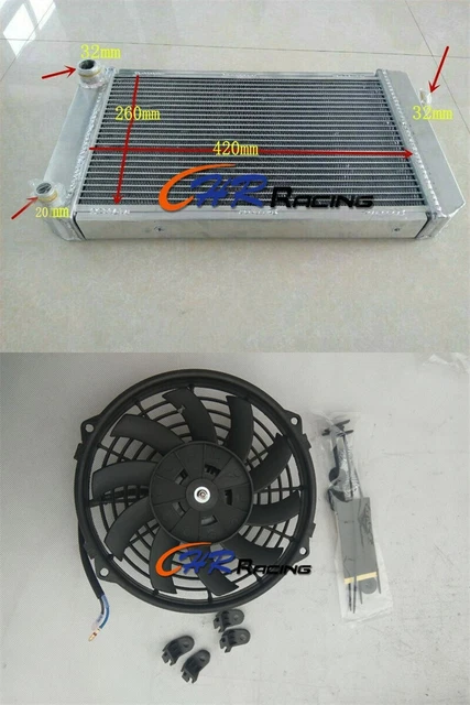 Aluminum Radiator+FAN For MG MIDGET 1500 Manual 1974-1980 1975 1976 1978 1979 MT