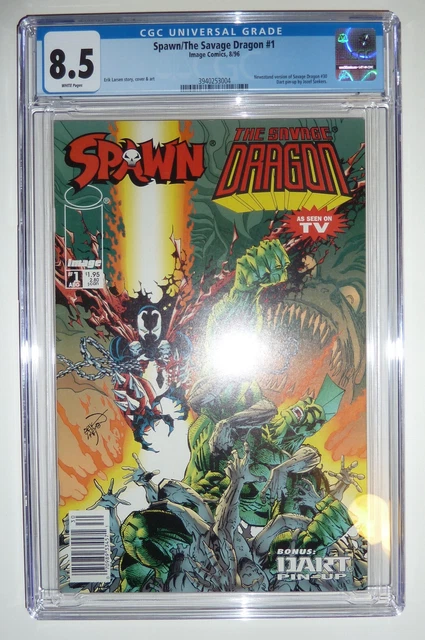 Image Comics *SPAWN / THE SAVAGE DRAGON #1* 1996 Newsstand #30 CGC Graded 8.5