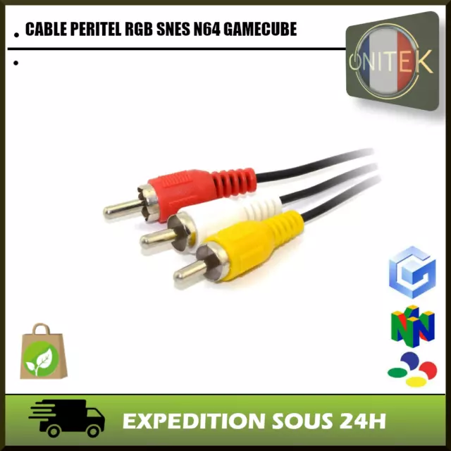 ✅Cable Av Audio Video Rca Tv Peritel Rgb Snes Super Nintendo N64 Gc Gamecube Sfc 3