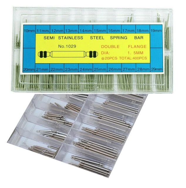 Lot De 400 Pièces Embouts Ressorts Pour Bracelet Montre 10mm à 29mm - Acier Inoxydable - Neuf Avec étiquettes