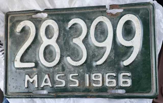 1966 Massachusetts Motorcycle License Plate Tag