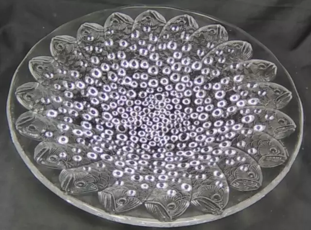 Lalique Crystal ROSCOFF Fish and Bubbles Large Centerpiece Bowl 14" France