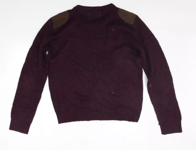 BRAVE SOUL MENS Purple Crew Neck Acrylic Pullover Jumper Size XL £5.50 ...