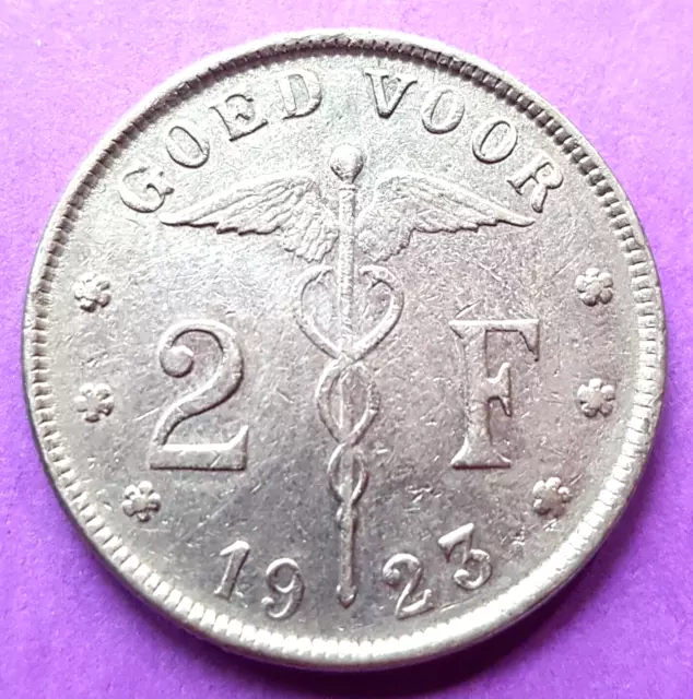 * MONNAIE pièce  BELGE de 2 Francs 1923 - GOED VOOR