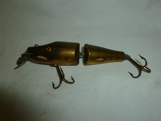 Vintage 3-1/4 Inch Wood w/ Glass Eyes Creek Chub PIKIE Fishing Lure  Lot P-869