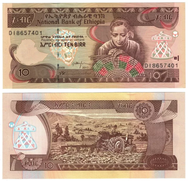 2017 Ethiopia 10 Birr Banknote UNC P48g