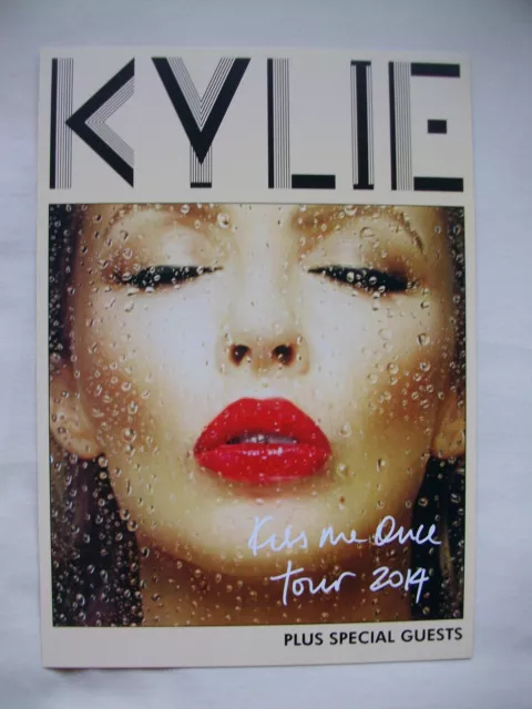 KYLIE Live in Concert "Kiss me Once" 2014 UK Arena Tour. Promotional card flyer