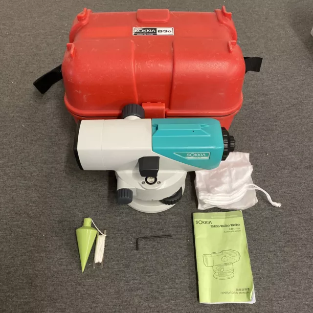 Sokkia B30 Auto Level 28x Magnification w/ Case