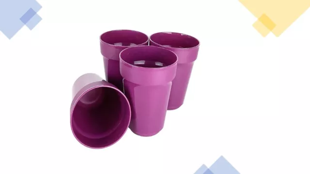 Tupperware  Aloha Tumbler Set of 4  - 470ml Plastic Cups Tumblers Rhubarb New