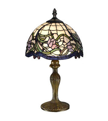 Elegant Floral Tiffany Handcrafted Glass Table / Bedside Lamps - Christmas Gift