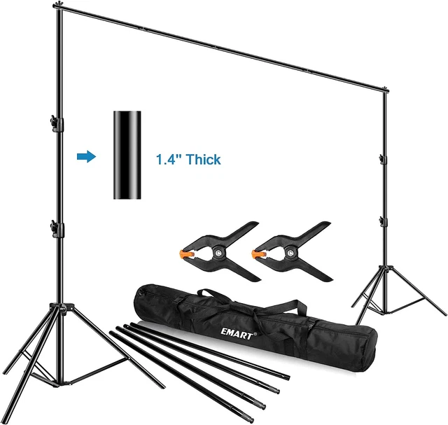 Kit de soporte de fondo EMART, 3x3.6m 10 x 12 ft soporte de sistema de soporte de fondo grande