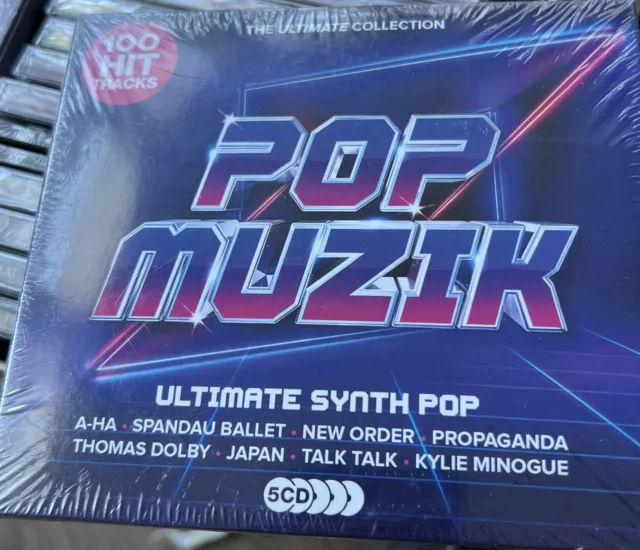 Pop Muzik - Ultimate Synth Pop, Various Artists, 5X Cd Album,(2019) New / Sealed