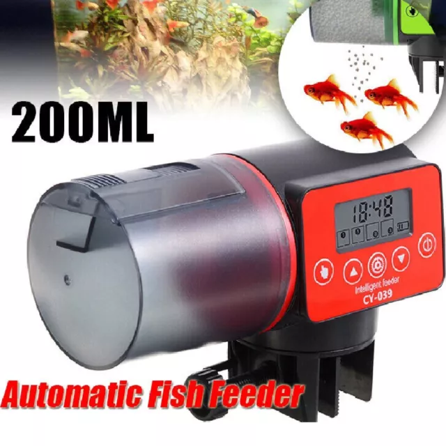 Automatic Fish Food Feeder Auto LCD Aquarium Dispenser Feeding Timer Pond Tanks