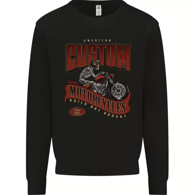 American Custom Motorcycles Biker Motorbike Mens Sweatshirt Jumper