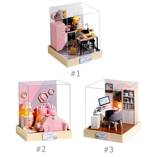 DIY DOLL HOUSE Wooden Miniature Dollhouse Furniture Kit Educational Toy