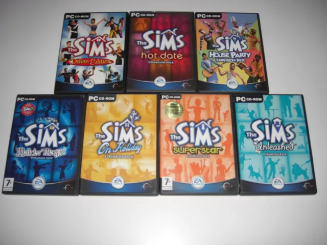 THE SIMS 1 Complete Collection Pc Sims Deluxe - All 7 Add-On Expansion Packs