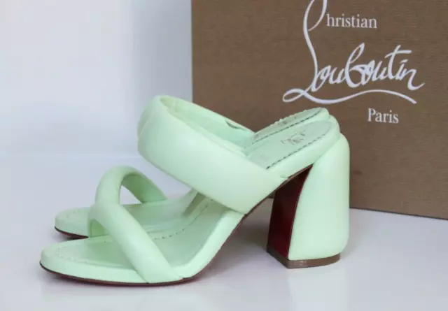 New sz 6 / 36.5 Christian Louboutin Inflama Sab Light Green Leather Sandal Shoes