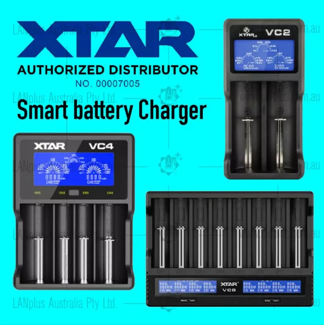 Xtar VC2 VC4 VC8 MC6C USB LCD Lithium Battery Charger for 26650 14500 RCR123a