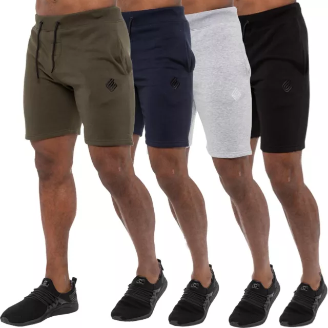 Enzo Mens Fleece Shorts Running Jogging Bottoms Gym Elasticated Waist Half Pants