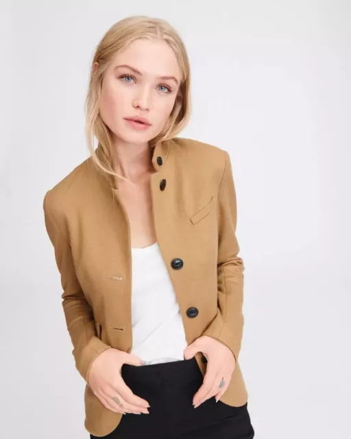 Rag & Bone Wool Slade Blazer Jacket Dark Camel Size 4