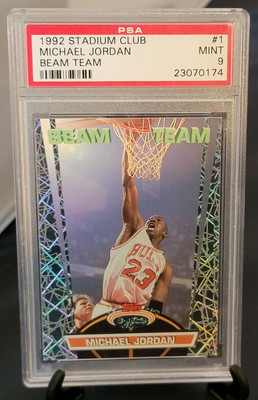 MICHAEL JORDAN 1992-93 Topps Stadium Club BEAM TEAM #1 PSA 9 MINT BULLS