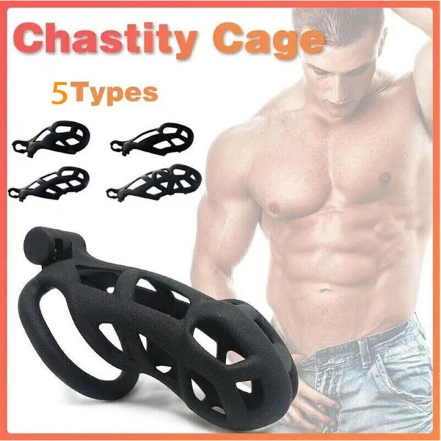 Herren BDSM Keuschheitskäfig Neues Cobra Chastity Cage Upgrade With 4 Rings Lock