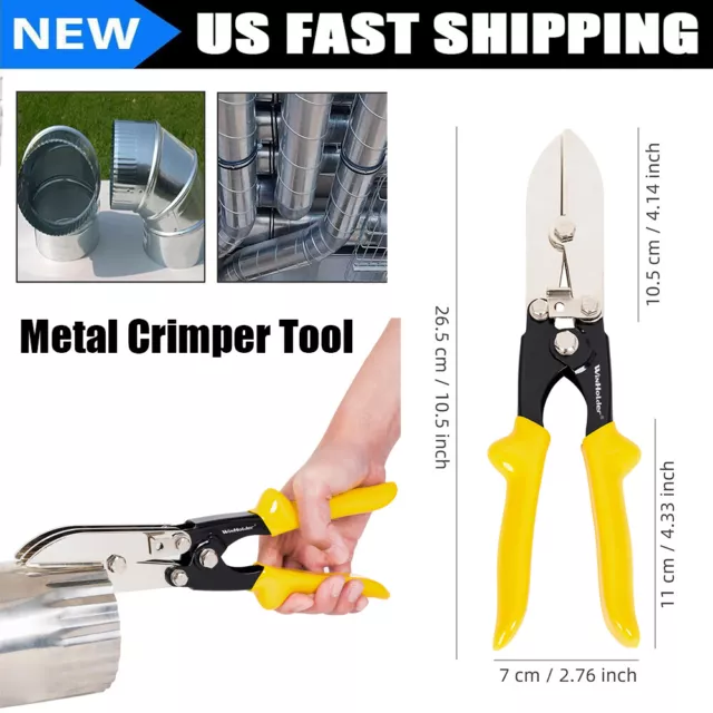 Handle 5 Blade Sheet Metal Crimper Tool For Stove Pipe Duct HVAC Crimping Cutter