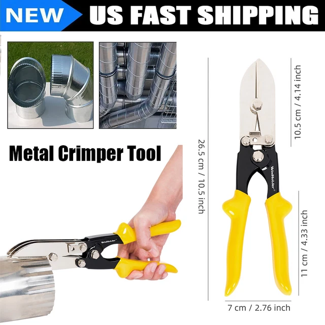 Handle 5 Blade Sheet Metal Crimper Tool For Stove Pipe Duct HVAC Crimping Cutter