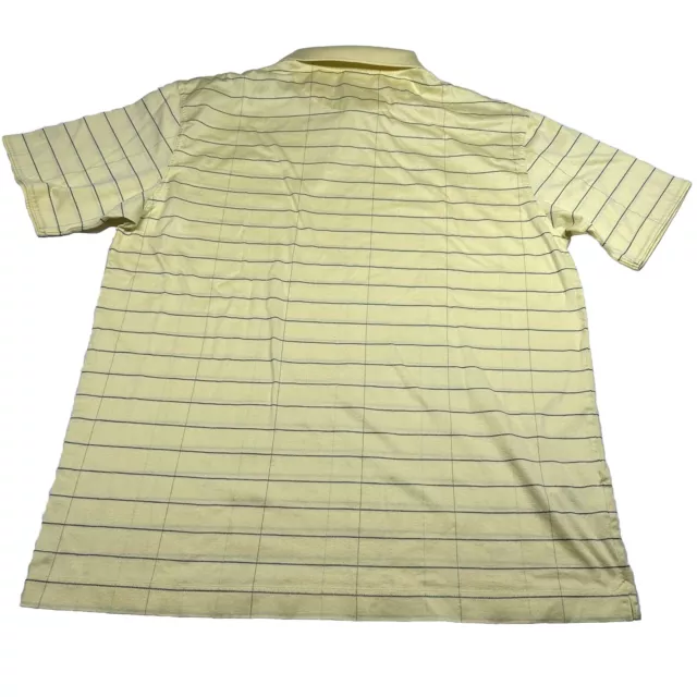 VINTAGE NIKE GOLF Polo Shirt Mens XL Yellow w/ Blue Striped Print Short ...