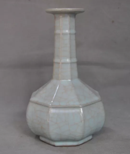 9.8" rare old Chinese Song dynasty Guan kiln porcelain flower bottle vase