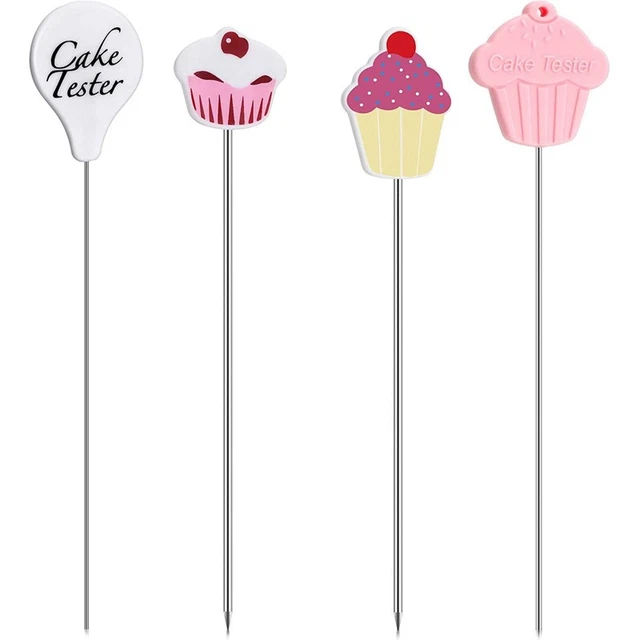 Tester Per Torte Amosfun 4 Pezzi - Spiedini In Acciaio Inox Per Verificare La Cottura Di Torte, Muffin E Cupcakes!