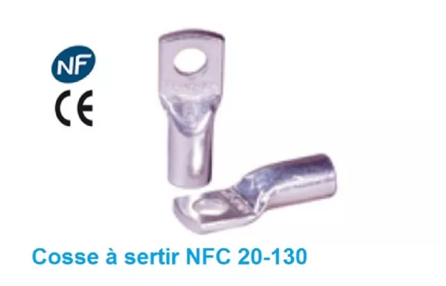 Cosse à sertir 10 mm² - trou Ø 6 -  Lot de 2 pièces