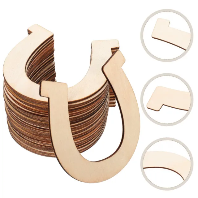 48 piezas accesorios de herradura artesanal en formas de madera