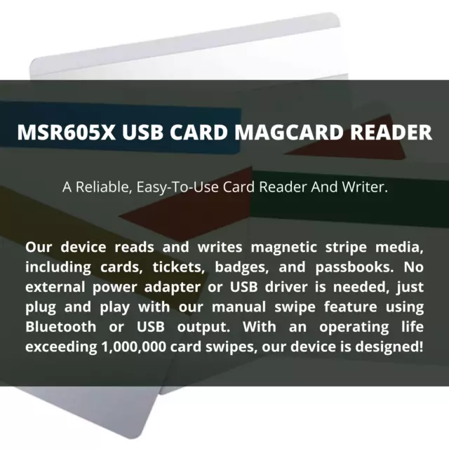 MSR605X USB Card Magcard Reader Writer Build-in Adaptor Stripe Bank ID Swipe 2