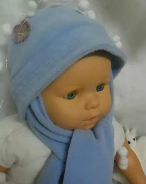 bonnet/écharpe polaire enfant fille 3/6 mois