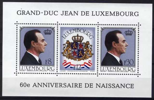 Luxembourg 1981, 60th birthday of Grand Duke Jean mini sheet VF MNH, Mi Bl 13