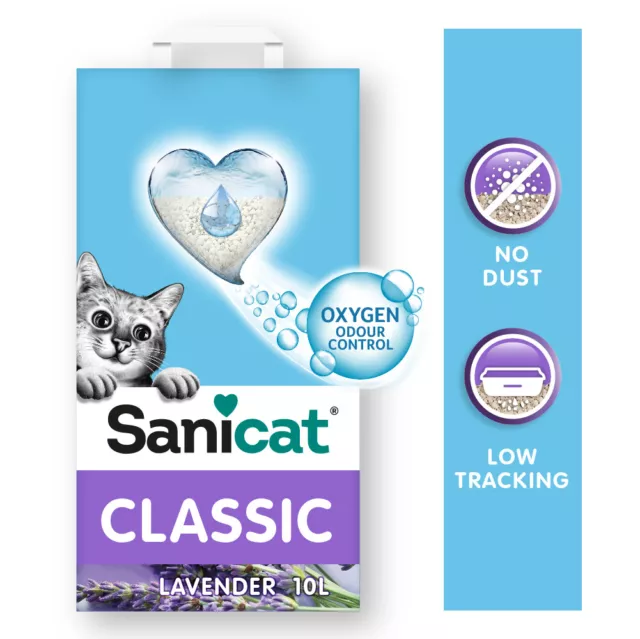 Literie Pour Chats Sanicat Classique Lavande 10 Lt Sépiolite Silicium Inodore 3