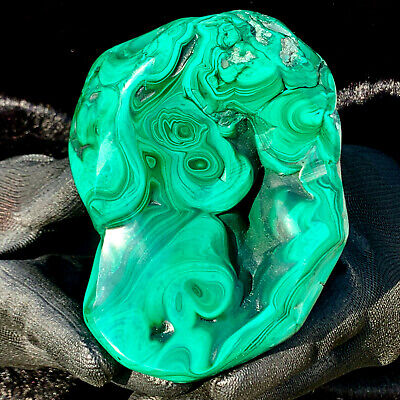 1.83LB Natural Beauty Shiny Green Bright Malachite Fibre Crystal From China