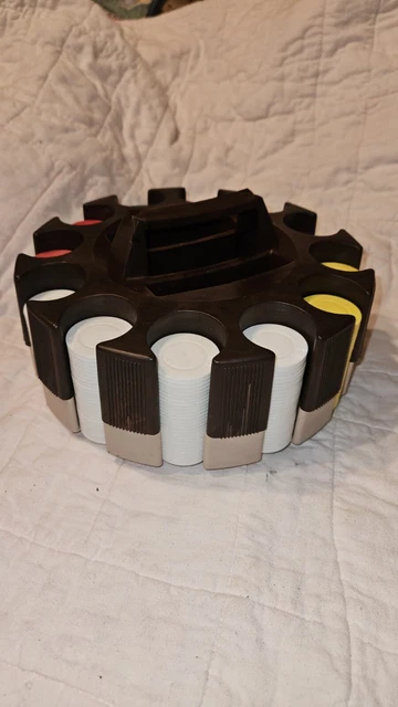 300-chip Capacity Round Plastic Spinning Carousel Caddy Carrier for Poker Set