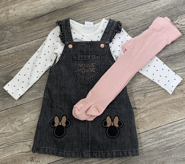 Set abito per bambina 6-9 Mths pinafore abbigliamento Disney
