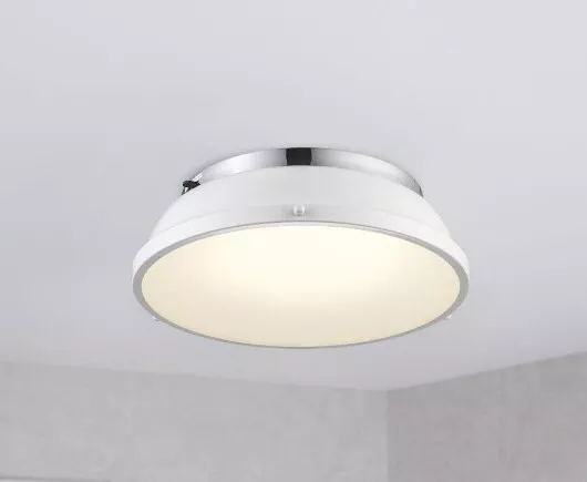 Ceiling light White and Chrome Color LED Dimmable Flush Mount 14"