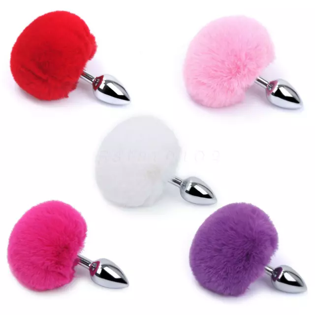 Bunny Cosplay Funny Toy Games False Rabbit Tail With Metal Anal-Butt Plug 3