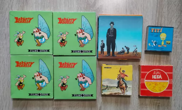 Lot de 8 films super 8 Asterix titi etc.