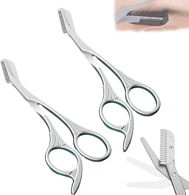 3pcs/set Comb Eyebrow Scissors Beauty Scissors Eyebrow Trimming Meniscus