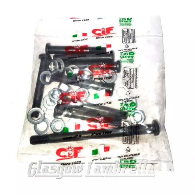 Vespa et3, Primavera, PK 50, XL Italian ENGINE CASING STUD / BOLT / NUTS KIT CIF