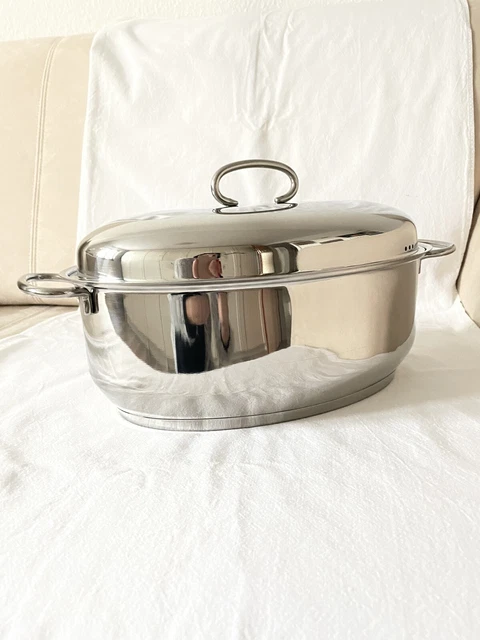 Schulte-Ufer Edelstahl Bräter m.Deckel INOX -18/10 - ca. 4,5 Liter / Neuwertig