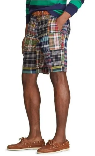 Polo Ralph Lauren Madras Plaid Patchwork Shorts Classic 9" Men's sz 42T