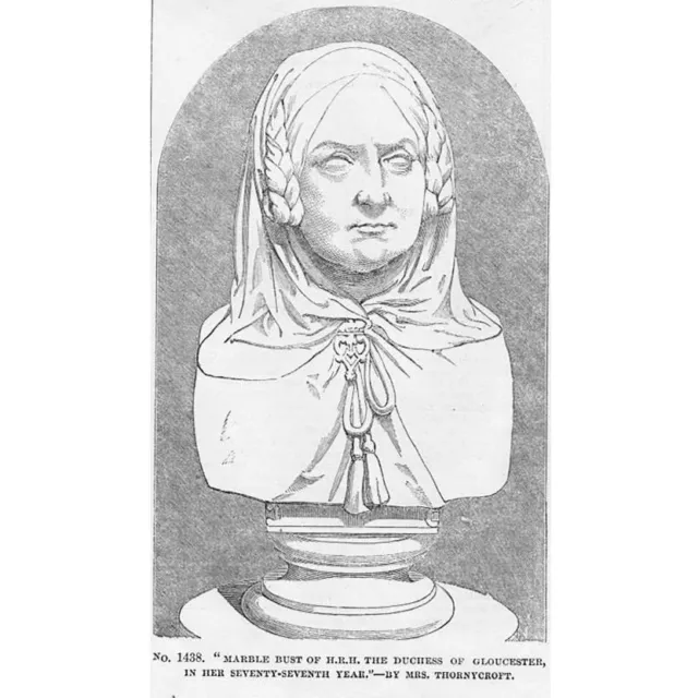 Marble Bust of HRH The Duchess of Gloucester - Antique Print 1853