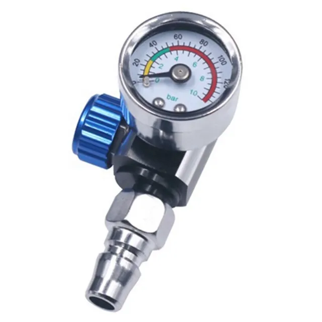 1/4 Inch Bsp Air Regulator Tool Durable Small Tail Pressure Gauge with Nozz J9E4