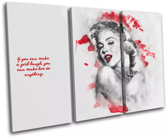 Marilyn Monroe Iconic Celebrities TREBLE CANVAS WALL ART Picture Print VA